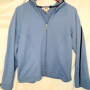 Talbots Light Blue Hooded Full Zip Jacket